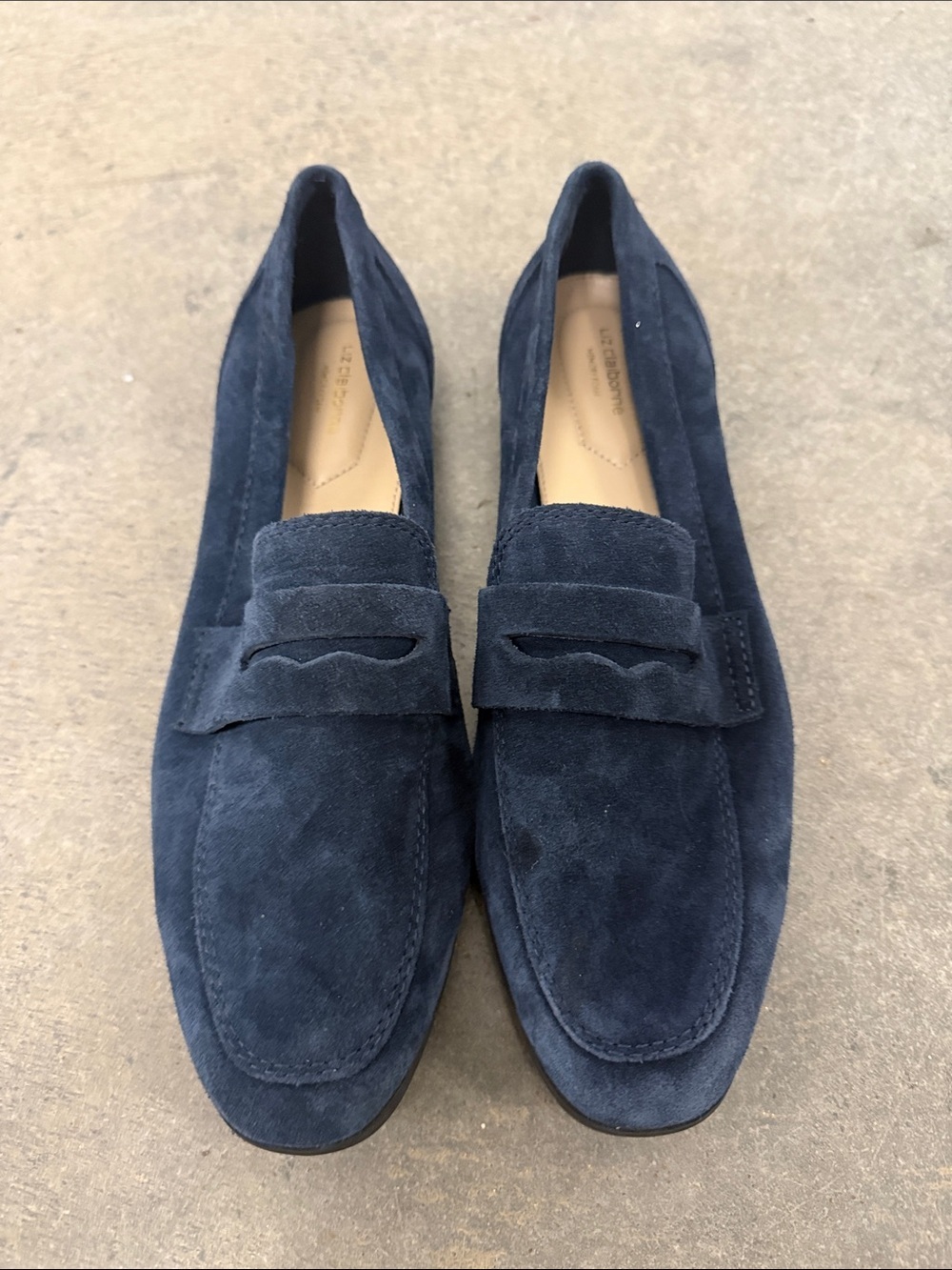 Liz Claiborne Dark Blue Suede Penny Loafers